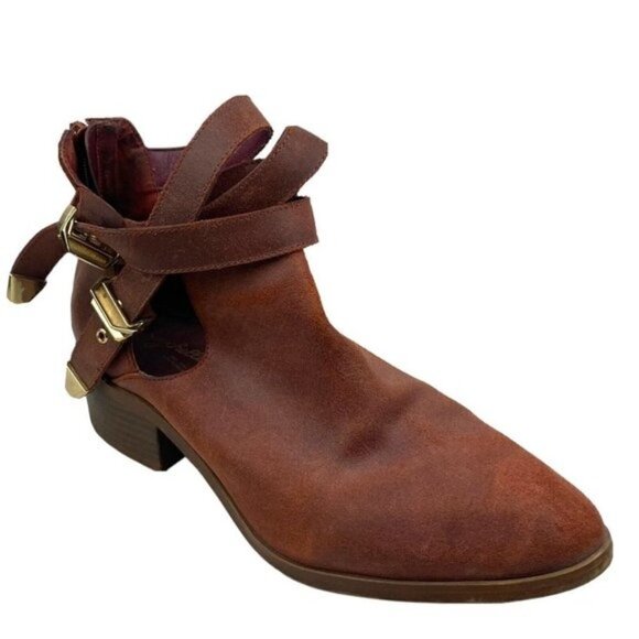 Seychelles Red Ox Blood Distressed Leather Ankle Boots Booties US 9.5 - Picture 1 of 16